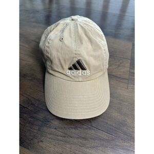 Adidas Men's Cap Hat Tan Adjustable Strap back One Size 100% Cotton READ